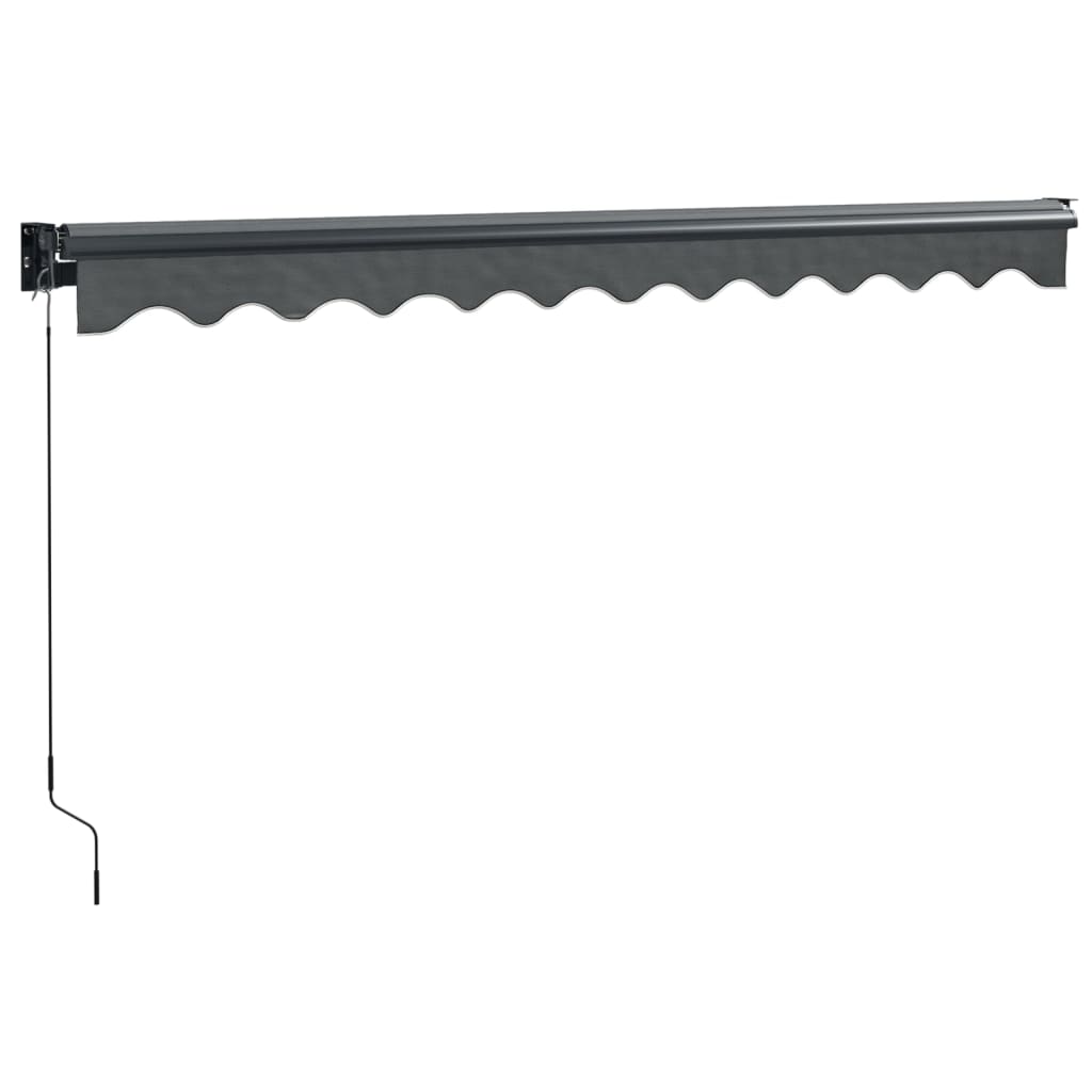 Retractable awning anthracite 3.5x2.5 m fabric and aluminum