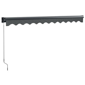 Retractable awning anthracite 3.5x2.5 m fabric and aluminum