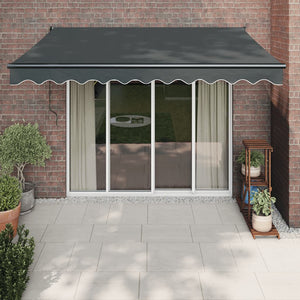 Retractable awning anthracite 3.5x2.5 m fabric and aluminum