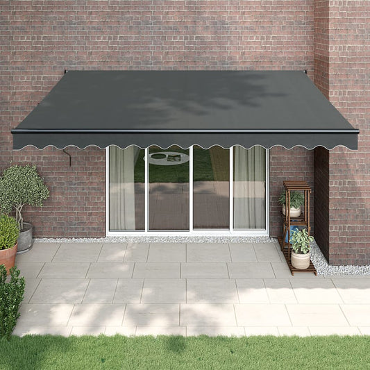 Retractable awning anthracite 4.5x3 m fabric and aluminum