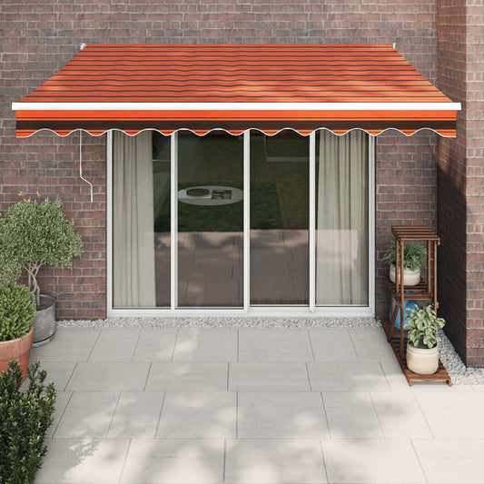 Automatic retractable awning orange and brown 3x2.5 m