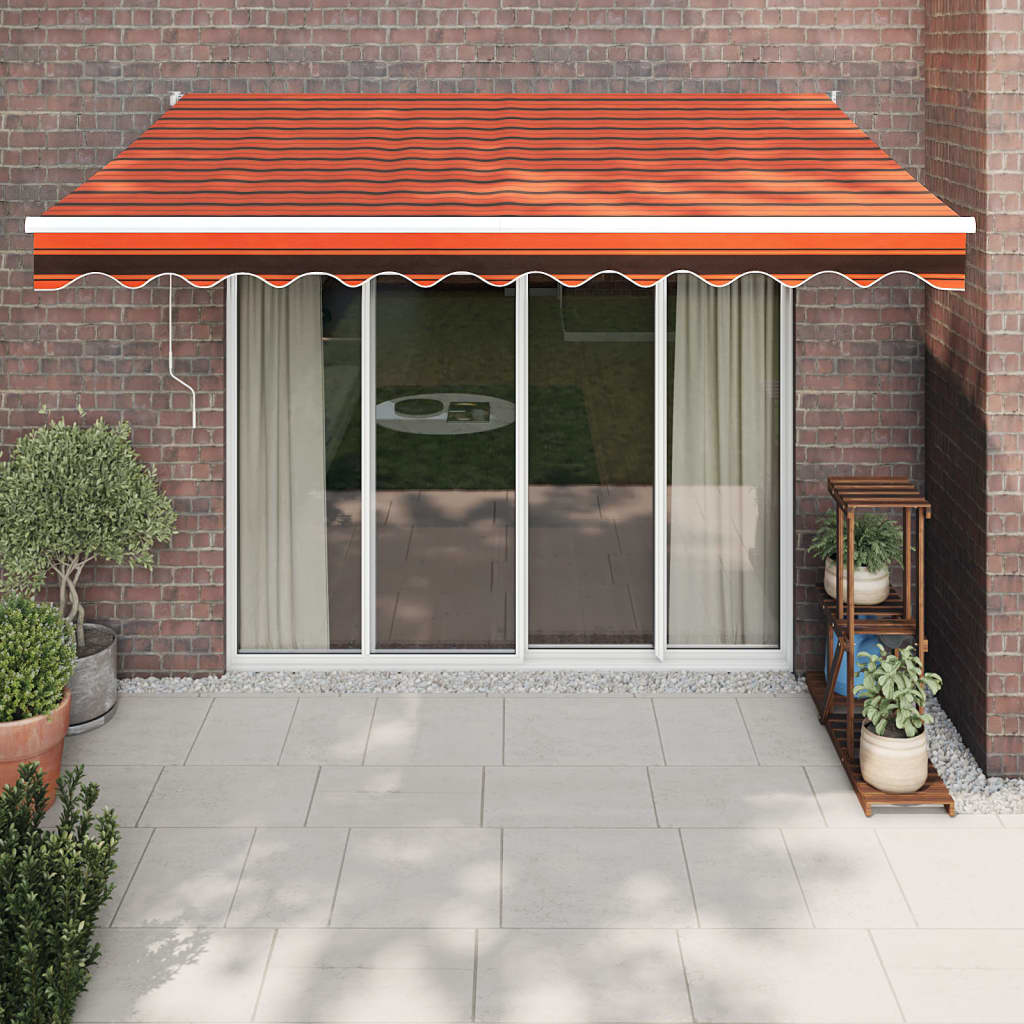 Automatic retractable awning orange and brown 3.5x2.5 m