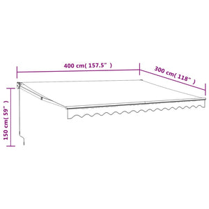 Automatic retractable awning orange and brown 4x3 m