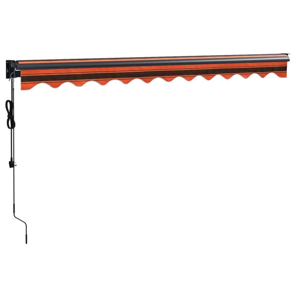 Automatic retractable awning orange and brown 3.5x2.5 m