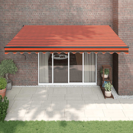 Automatic retractable awning orange and brown 4x3 m
