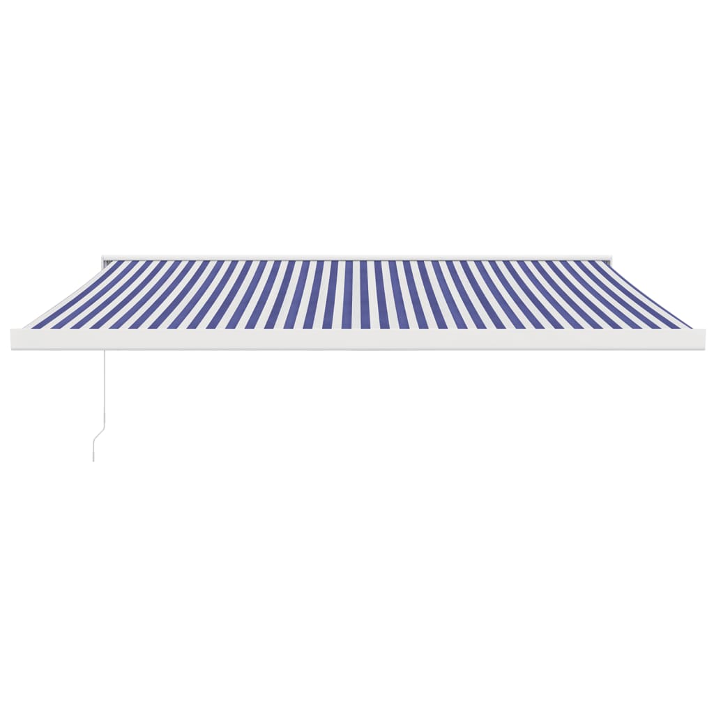 Retractable awning blue and white 4x3 m fabric and aluminum