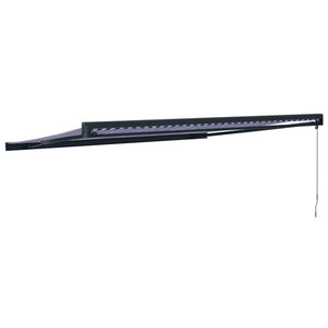 Retractable awning blue and white 4x3 m fabric and aluminum