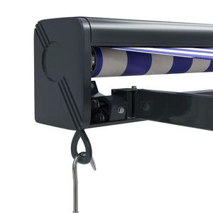 Retractable awning blue and white 4x3 m fabric and aluminum