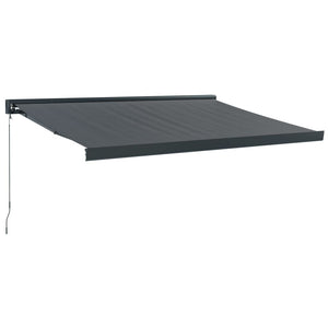 Retractable awning anthracite 3.5x2.5 m fabric and aluminum