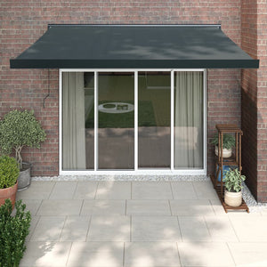 Retractable awning anthracite 3.5x2.5 m fabric and aluminum