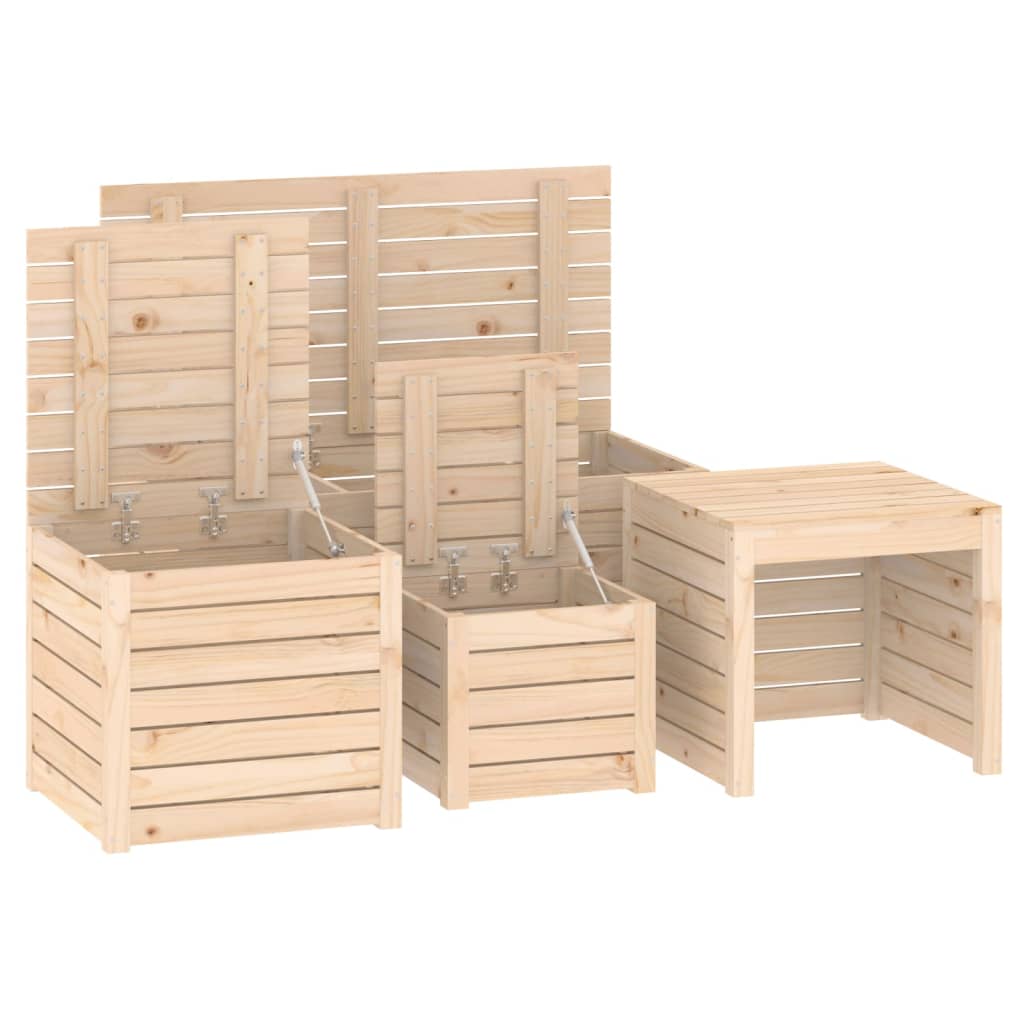 Garden box set 4 pieces solid pine wood