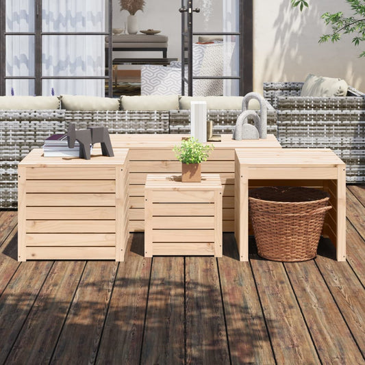 Garden box set 4 pieces solid pine wood