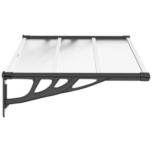 Sunshade black and transparent 122x90 cm polycarbonate