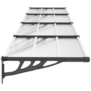 Black and transparent canopy 396x90 cm polycarbonate