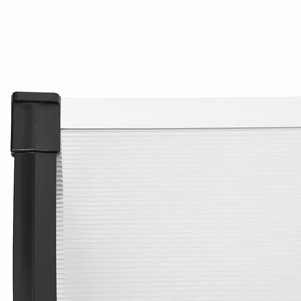 Black and transparent canopy 396x90 cm polycarbonate