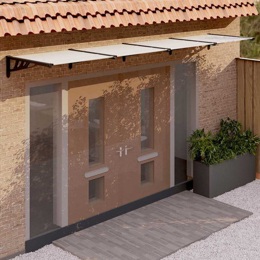 Black and transparent canopy 396x90 cm polycarbonate