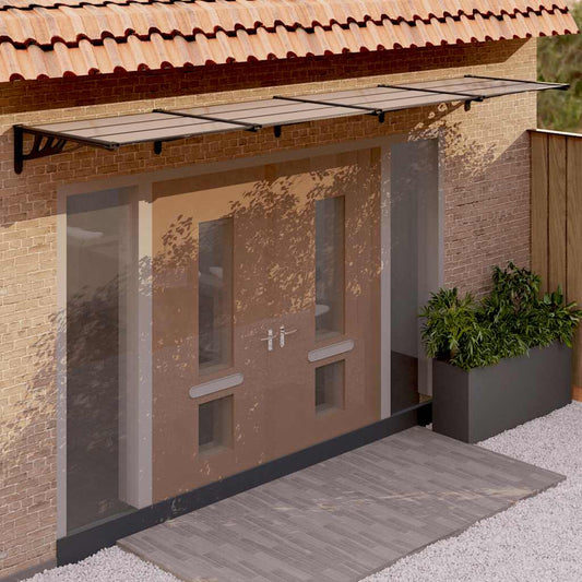 Sunshade canopy black 396x90 cm polycarbonate