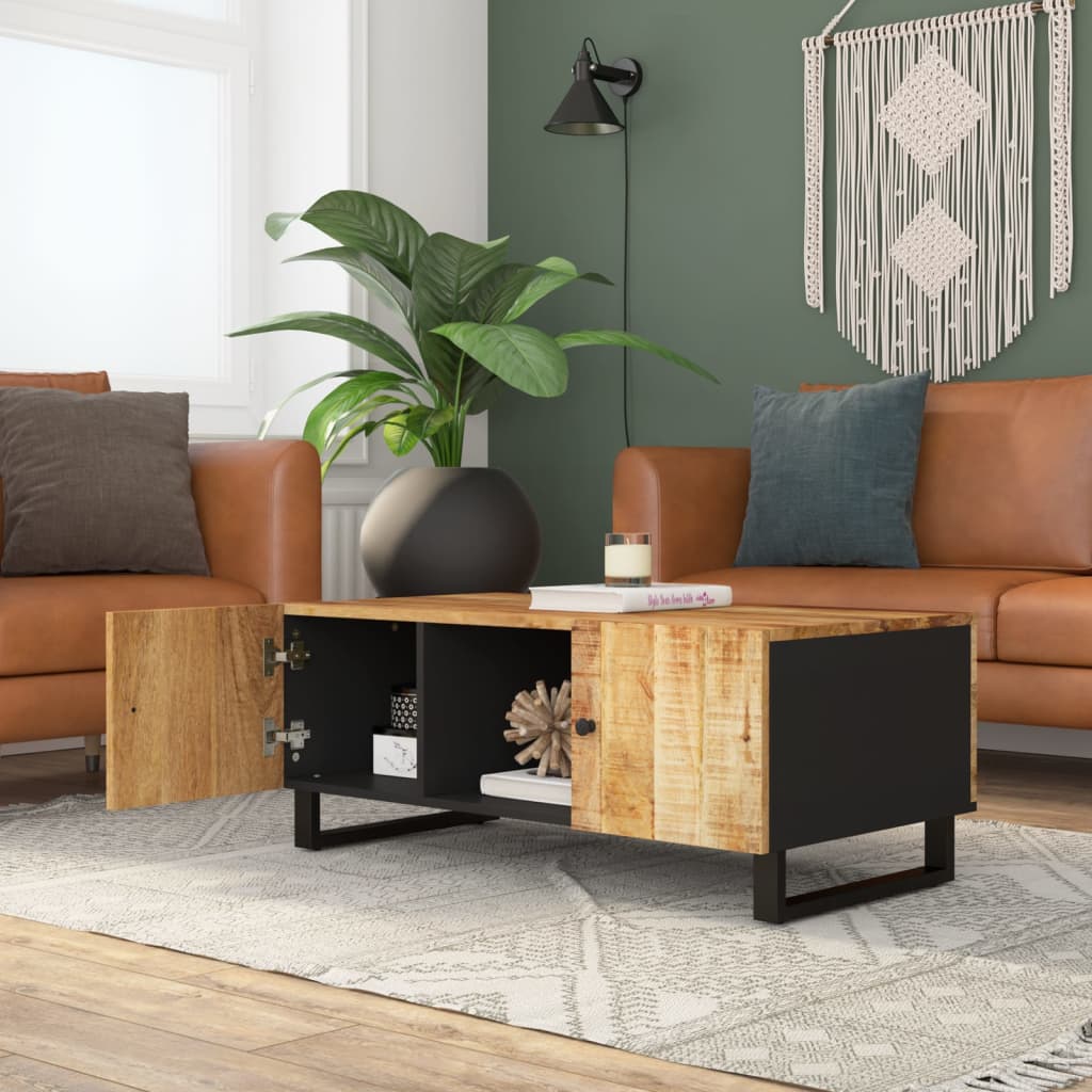 Coffee table 100x54x40 cm solid mango wood and engineered wood