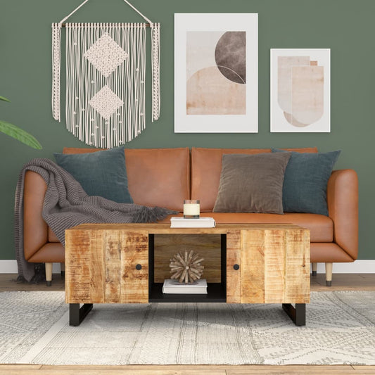 Coffee table 100x54x40 cm solid mango wood and engineered wood