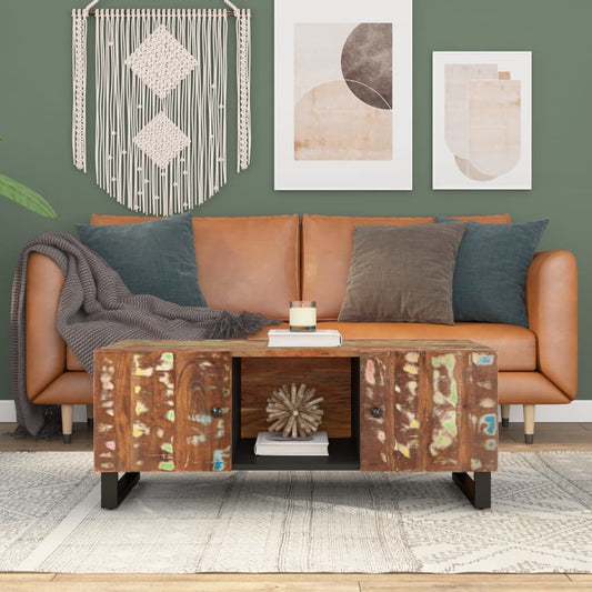 Coffee table 100x54x40 cm reclaimed solid wood and engineered wood