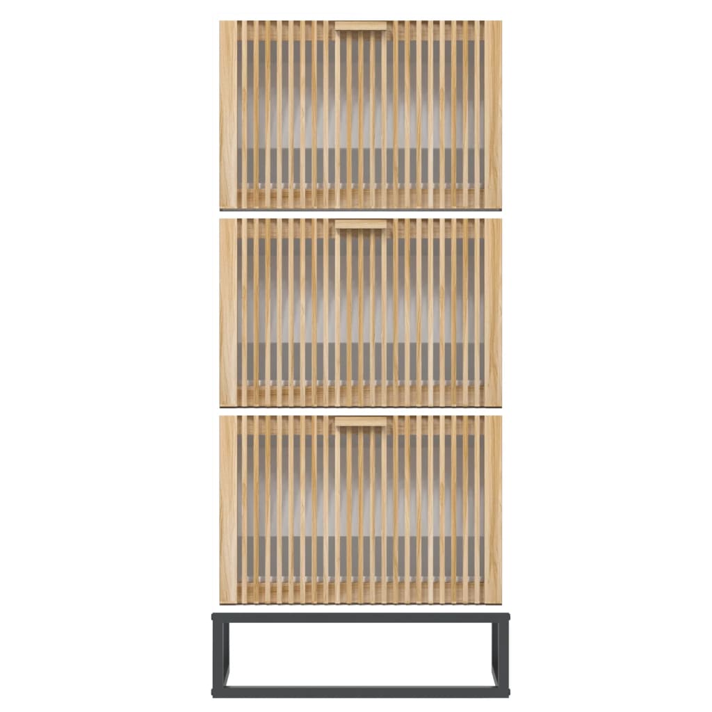 Shoe cabinet white 52x25x120 cm engineered wood