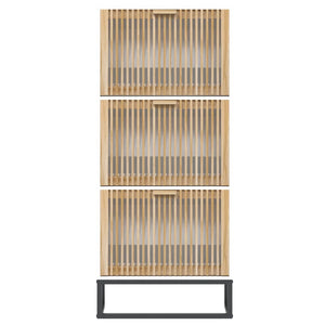 Shoe cabinet white 52x25x120 cm engineered wood
