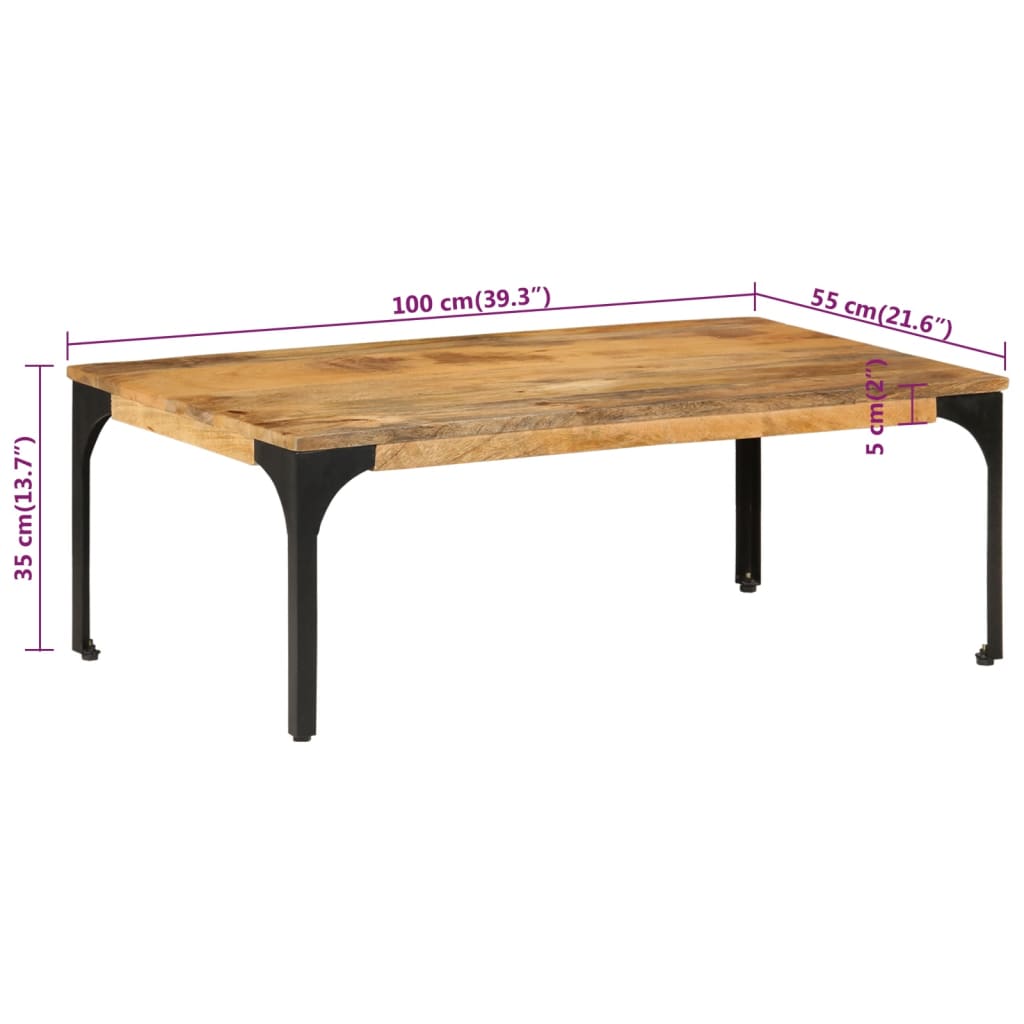 Coffee table 100x55x35 cm solid mango wood