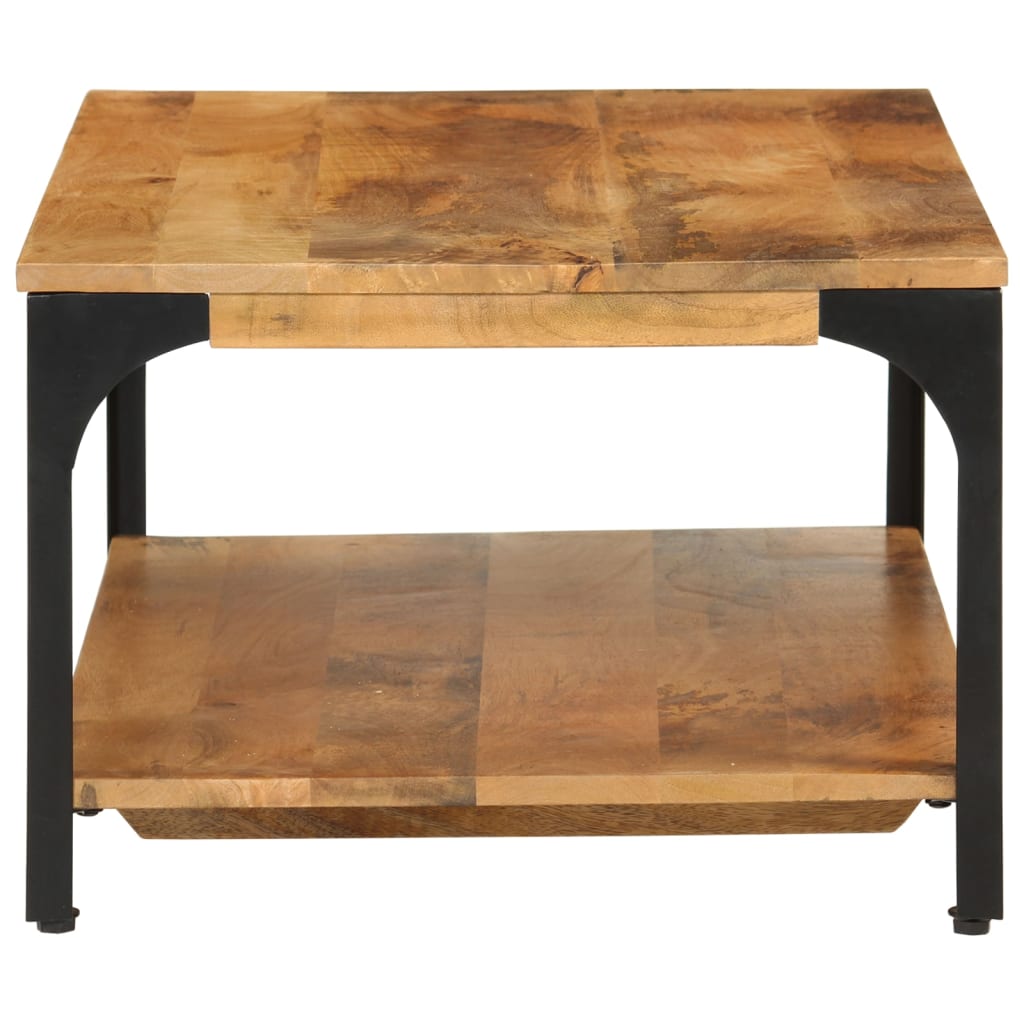 Coffee table 2 layers 100x55x38 cm solid mango wood and steel