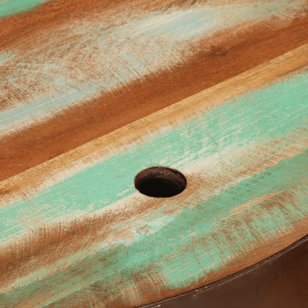 Bowl-shaped coffee tables 2 pcs reclaimed solid wood