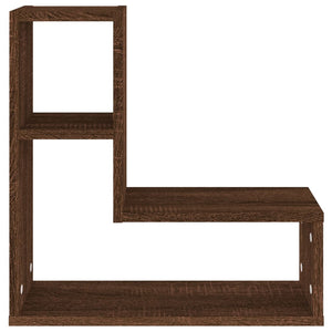 Wall shelves 2 pcs brown oak 50x15x50 cm engineered wood