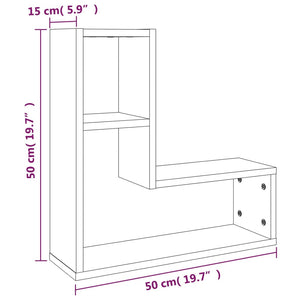 Wall shelves 2 pcs brown oak 50x15x50 cm engineered wood