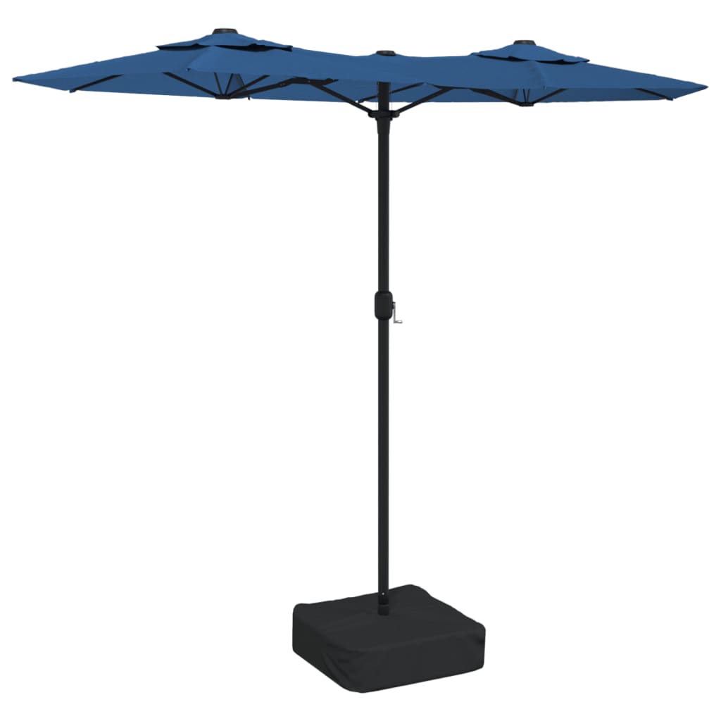 Garden parasol with double head azure blue 316x240 cm