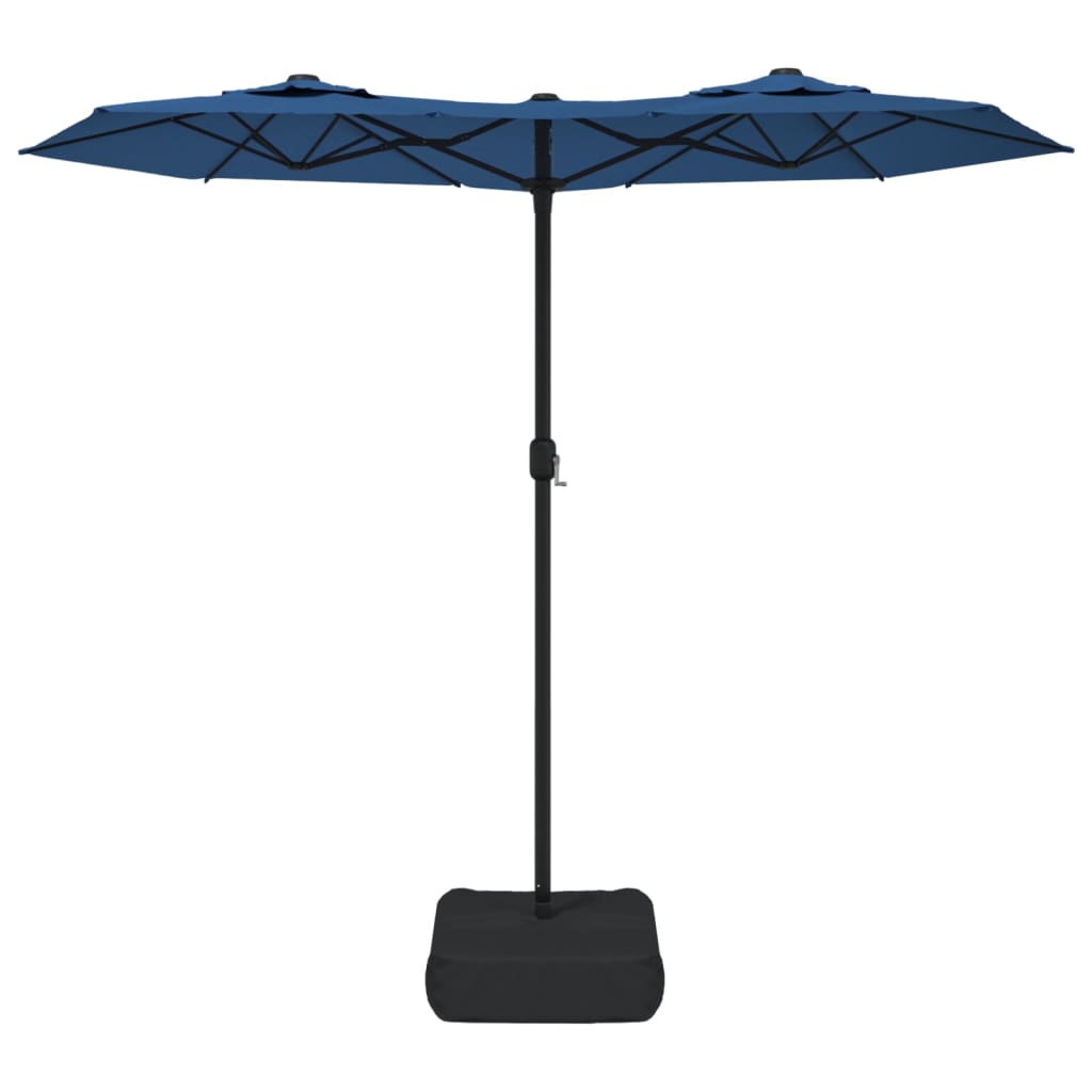 Garden parasol with double head azure blue 316x240 cm