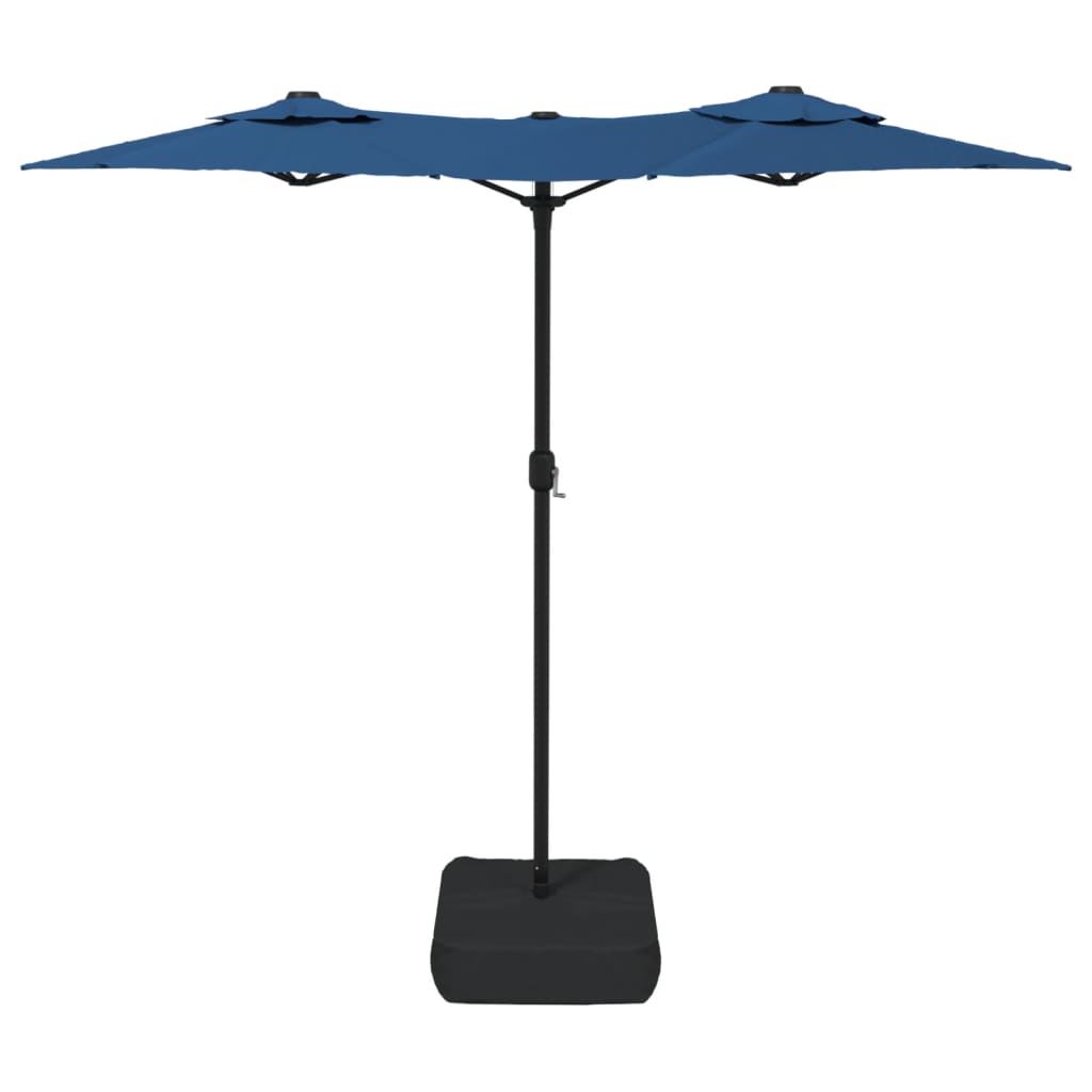 Garden parasol with double head azure blue 316x240 cm