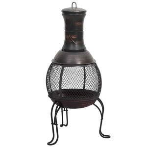 Garden stove with fire rake 39x39x90 cm steel