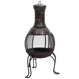 Garden stove with fire rake 39x39x90 cm steel