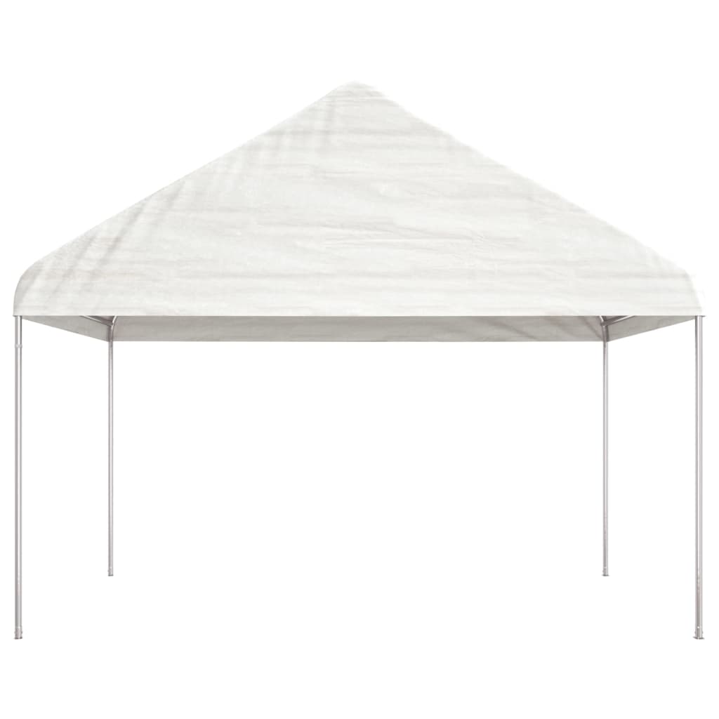Pavilion with roof white 6.69x4.08x3.22 m polyethylene