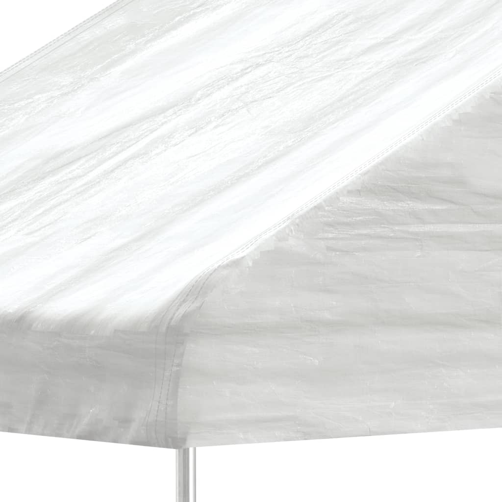 Pavilion with roof white 6.69x4.08x3.22 m polyethylene