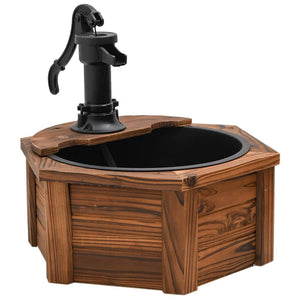 Water fountain with pump 57x57x53 cm solid spruce wood