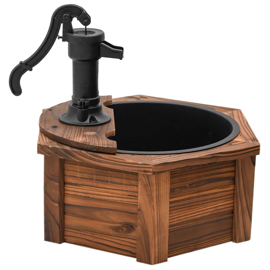 Water fountain with pump 57x57x53 cm solid spruce wood