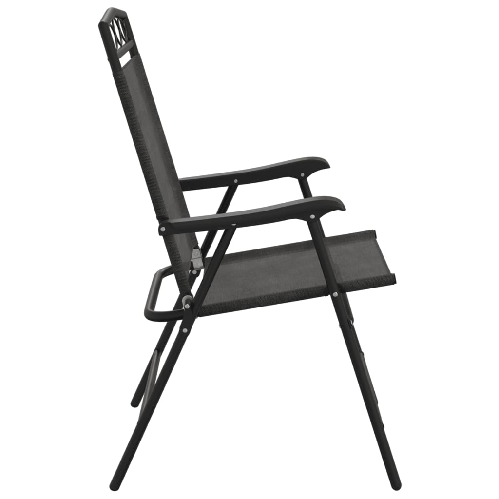 Folding garden chairs 8 pcs melange grey steel and textilene