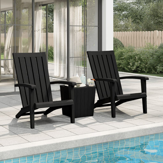 Adirondack garden chairs 2 pieces black polypropylene