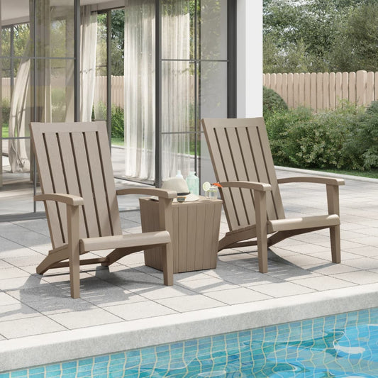Adirondack garden chairs 2 pieces light brown polypropylene