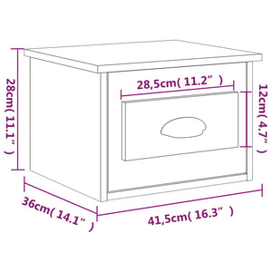 Wall-mounted bedside tables 2 pcs sonoma oak 41.5x36x28 cm