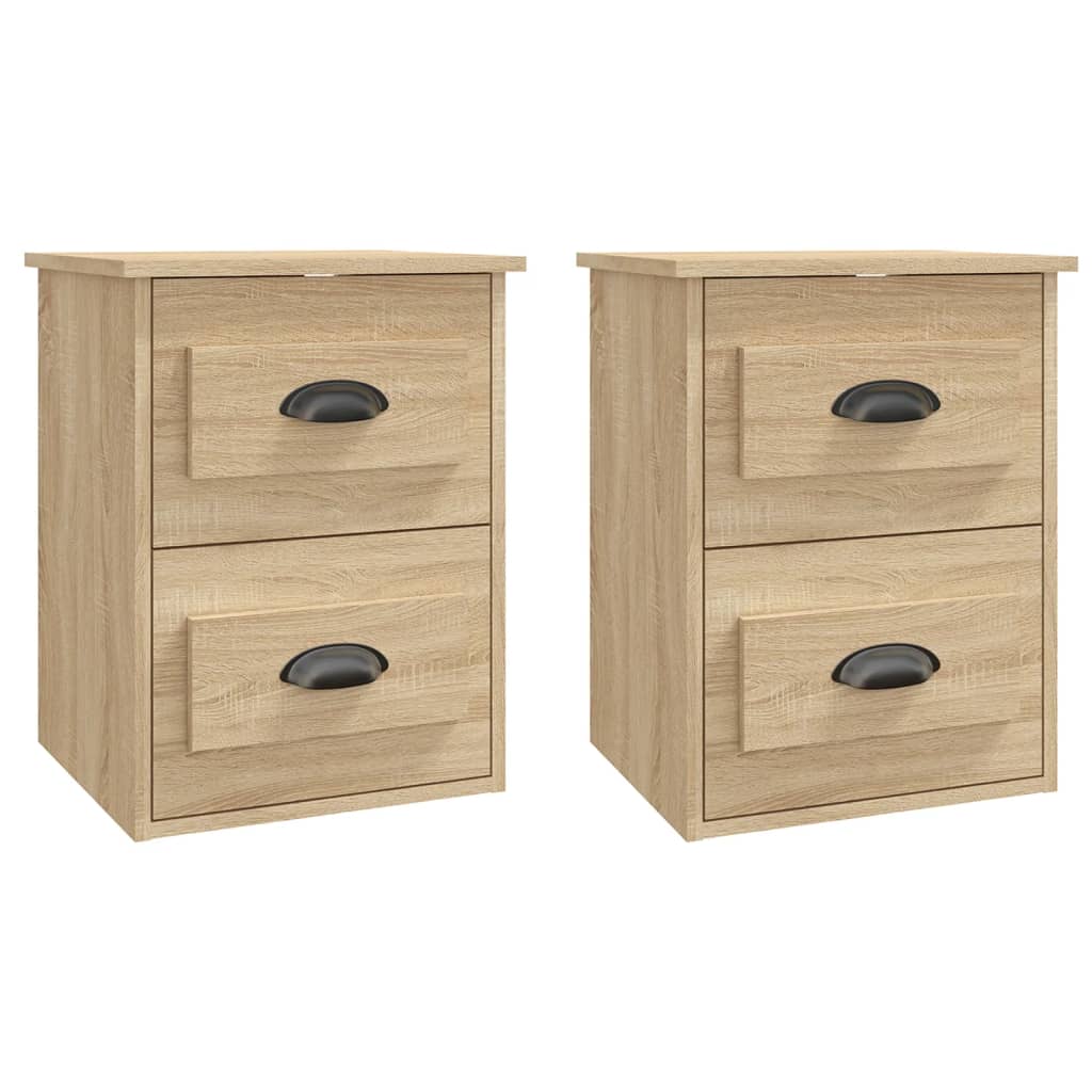 Wall-mounted bedside tables 2 pcs sonoma oak 41.5x36x53 cm