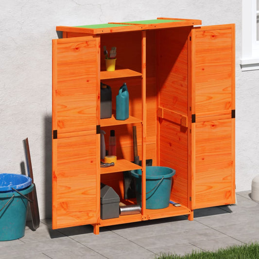 Garden tool shed brown 83x57x140 cm solid pine wood