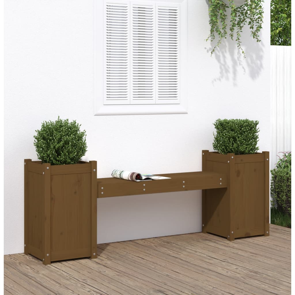 Plant bench honey brown 180x36x63 cm solid pine wood