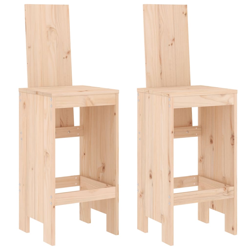 Bar stools 2 pcs 40x42x120 cm solid pine wood