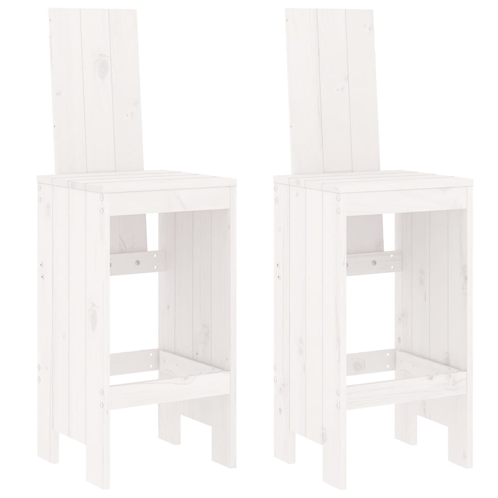 Bar stools 2 pcs white 40x42x120 cm solid pine wood