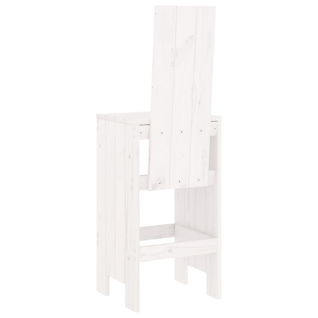 Bar stools 2 pcs white 40x42x120 cm solid pine wood